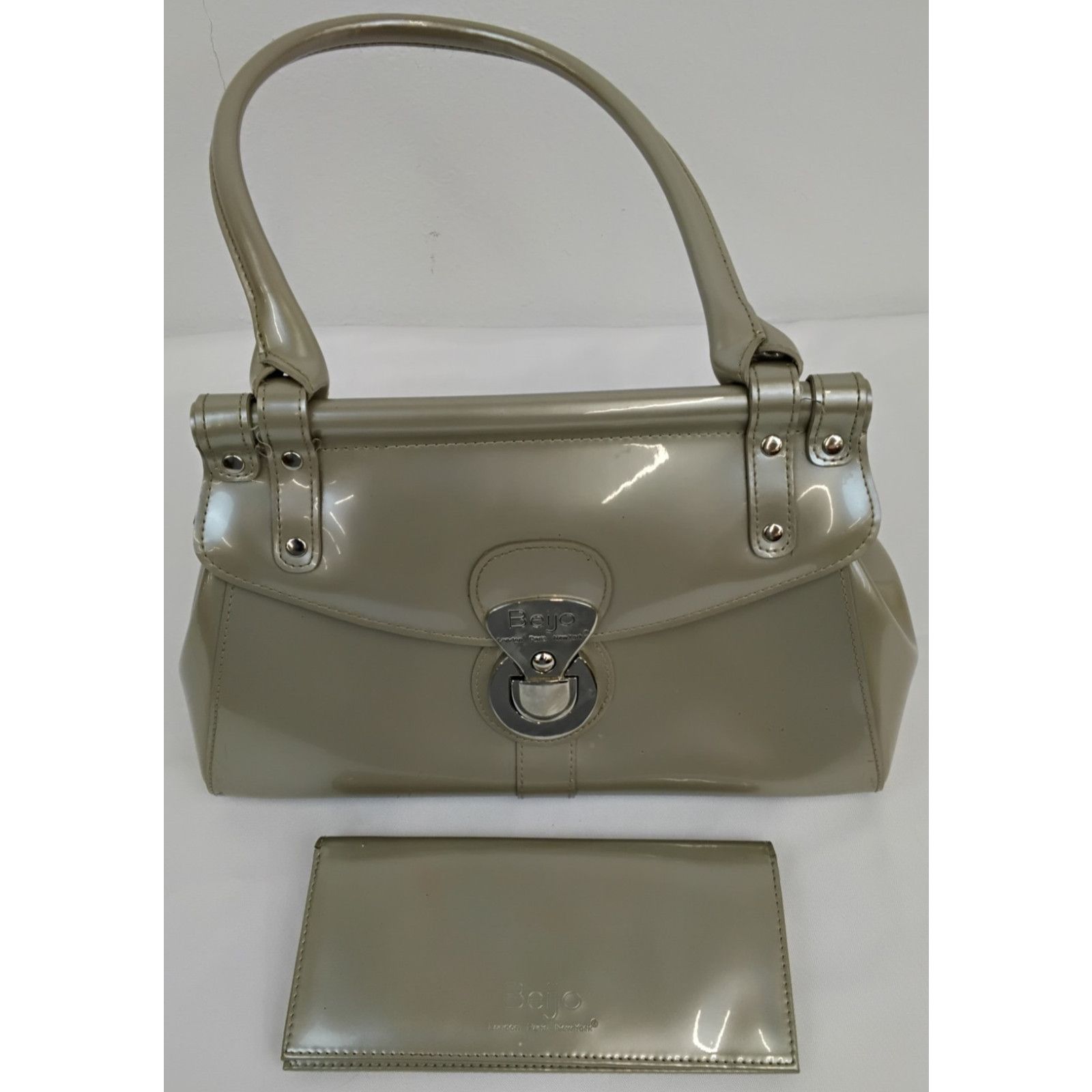 Other Beijo Handbag Taupe Silver PVC Purse & Wallet W/ Dust Bags Size ONE SIZE - 3 Thumbnail