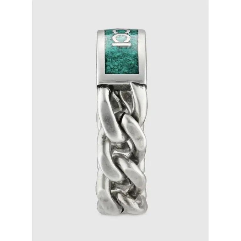 Gucci oc11z0126 Size: 23 / Chain Logo Ring In Silver Size ONE SIZE - 6 Thumbnail