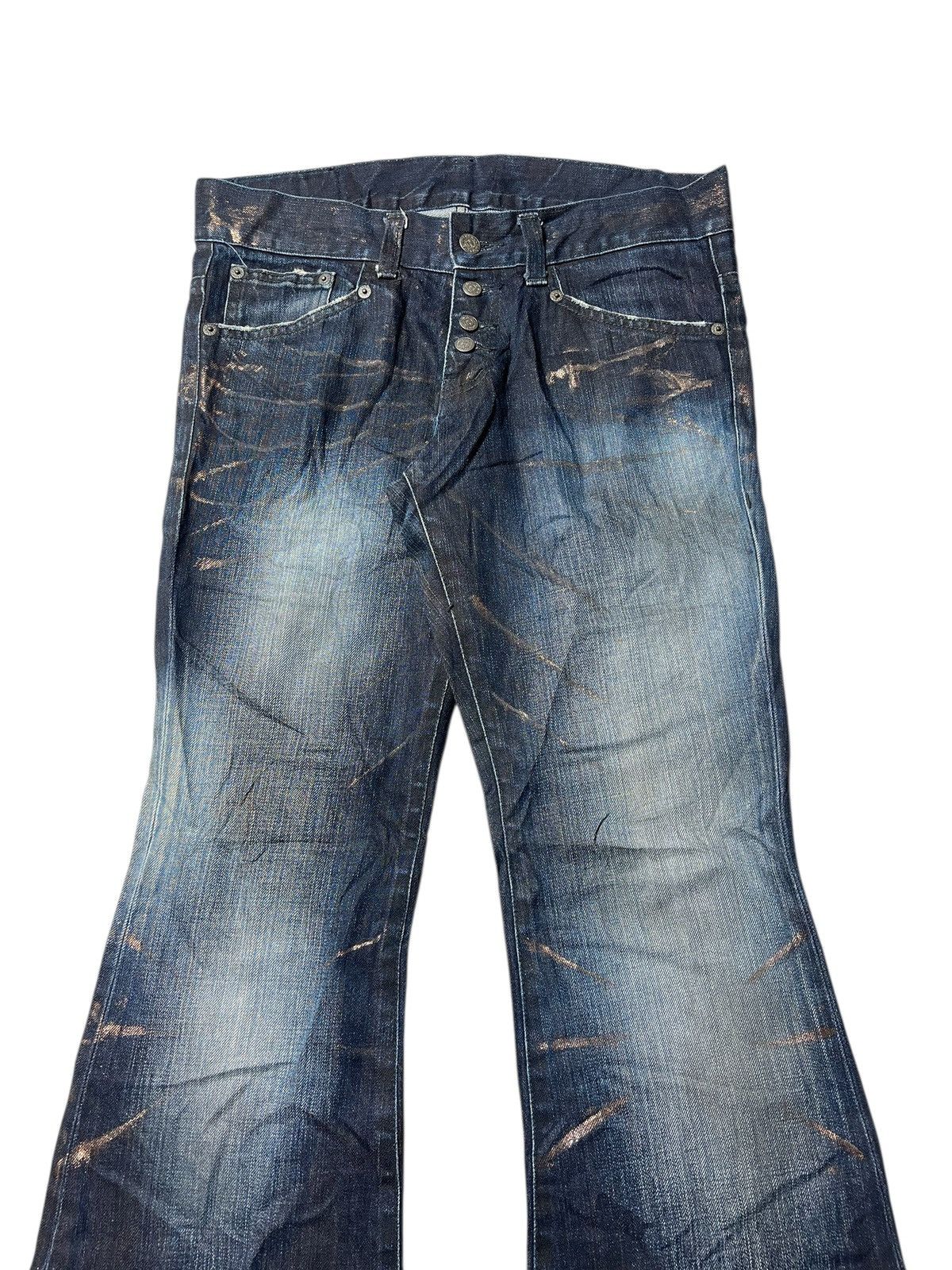 Tornado Mart Tornado Mart Whisker Clawmark Flared Pants Size US 30 / EU 46 - 5 Thumbnail