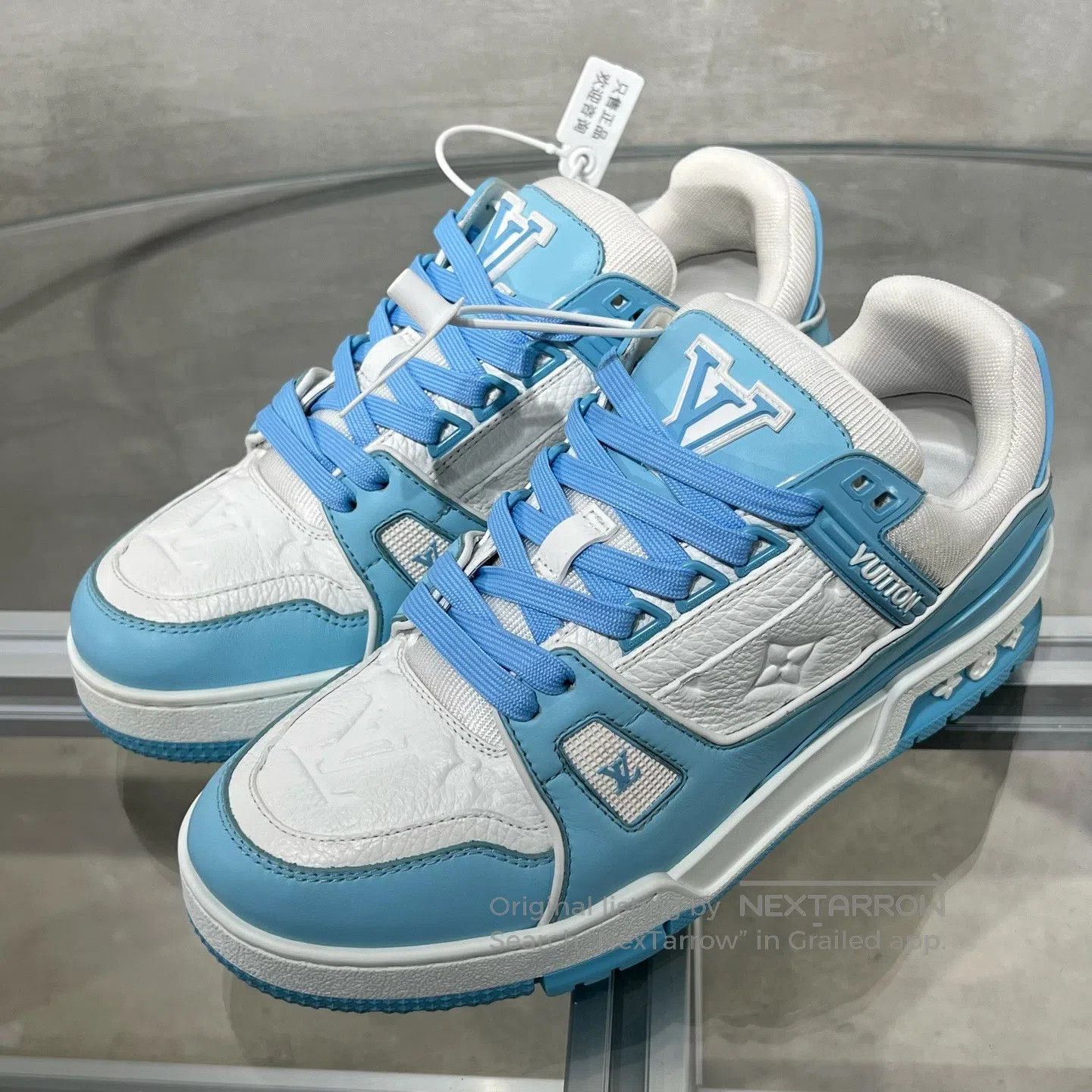 Louis Vuitton Louis Vuitton Trainer New White and Blue shoes Size US 6.5 / IT 36.5 - 1 Thumbnail