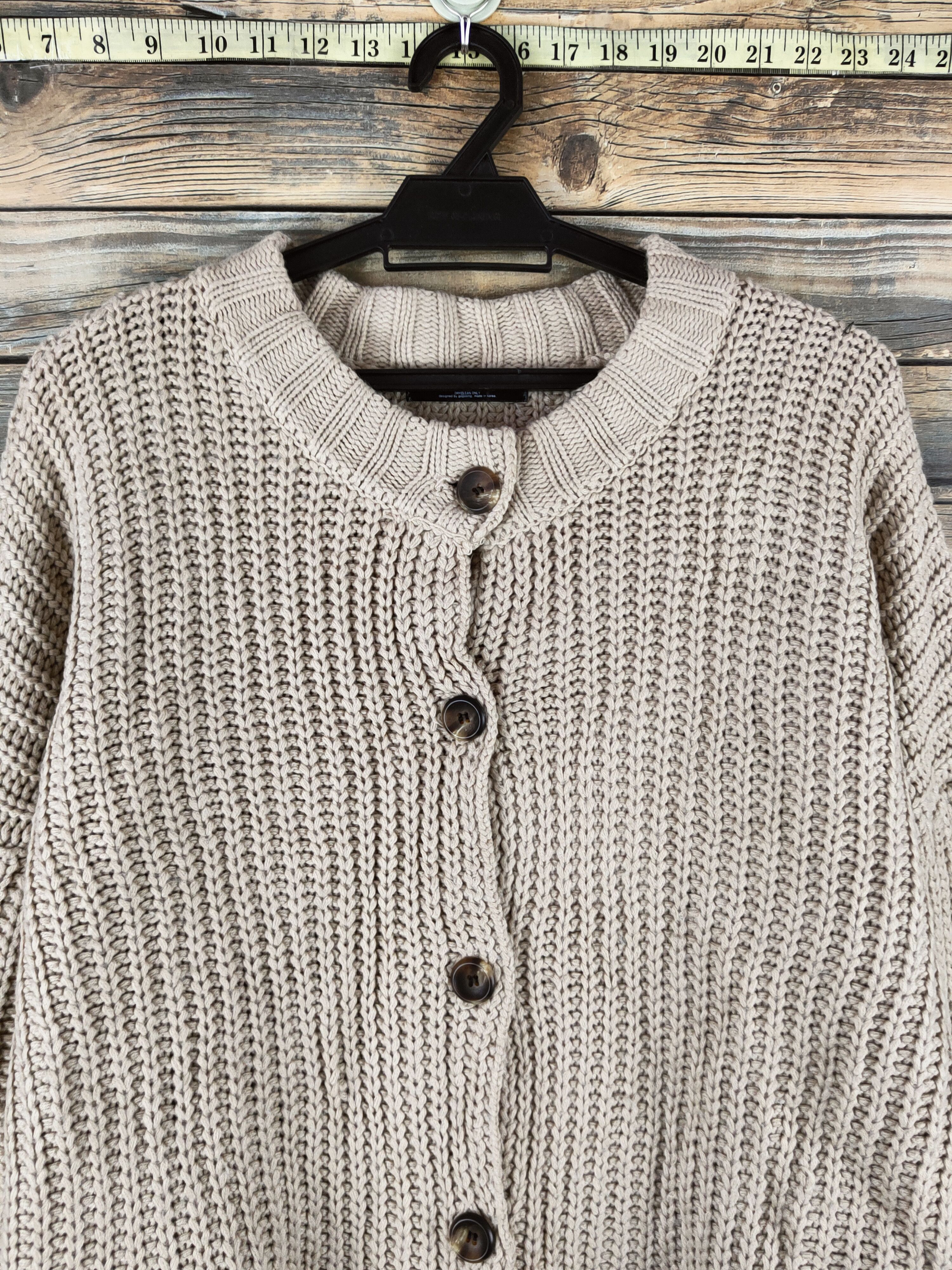 Japanese Brand DL Gogosing Beige Knitwear Cardigan #46-147 Size L / US 10 / IT 46 - 2 Thumbnail