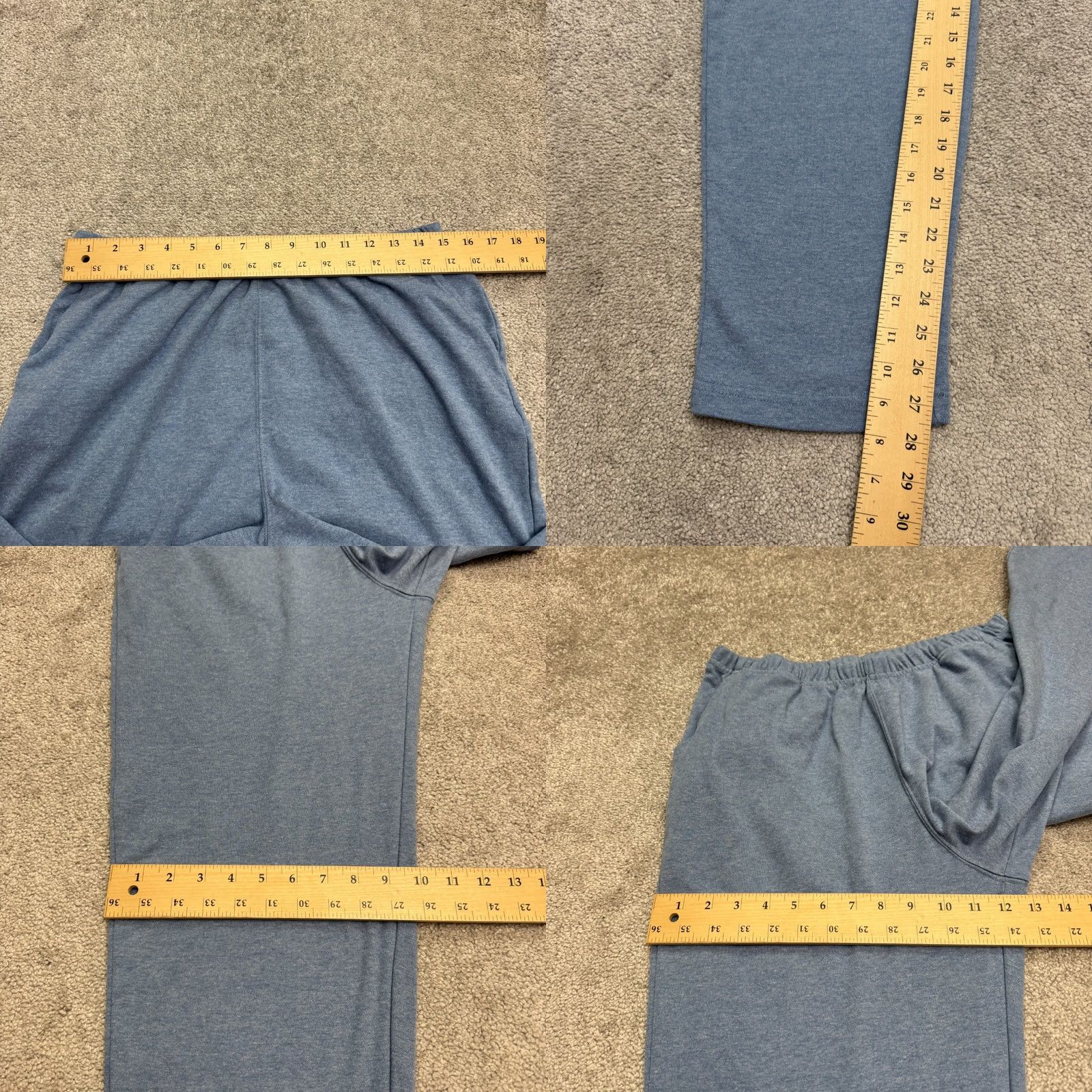 Blair Blair Sweatpants Womens Large Petite Heathered Blue Casual Lounge Straight Leg Pants Size 36" / US 14 / IT 50 - 8 Thumbnail