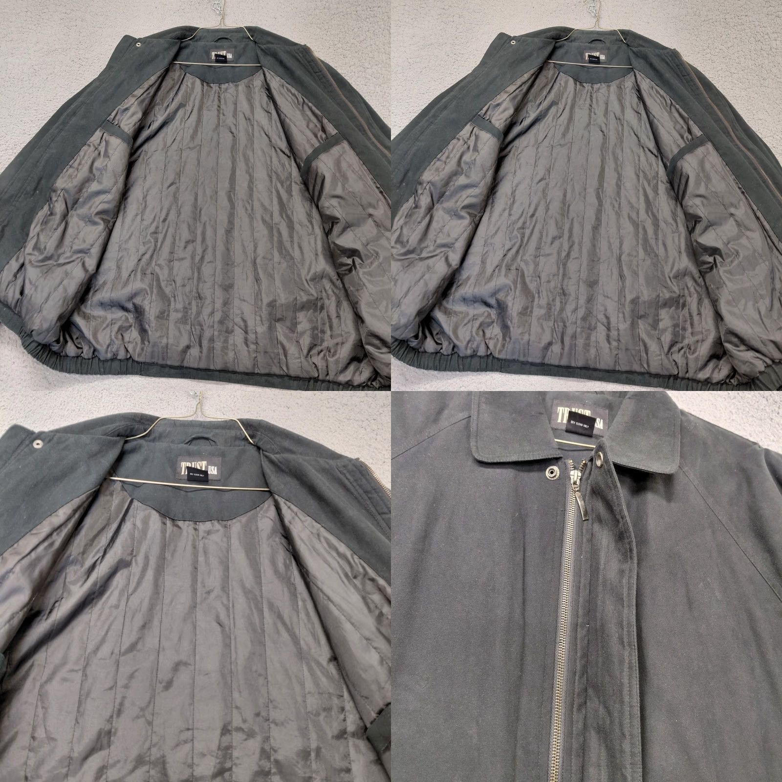 Vintage Trust USA Coat Jacket Mens 2XL Black Soft Shell Overcoat Quilted Lined Warm Size US XXL / EU 58 / 5 - 8 Thumbnail