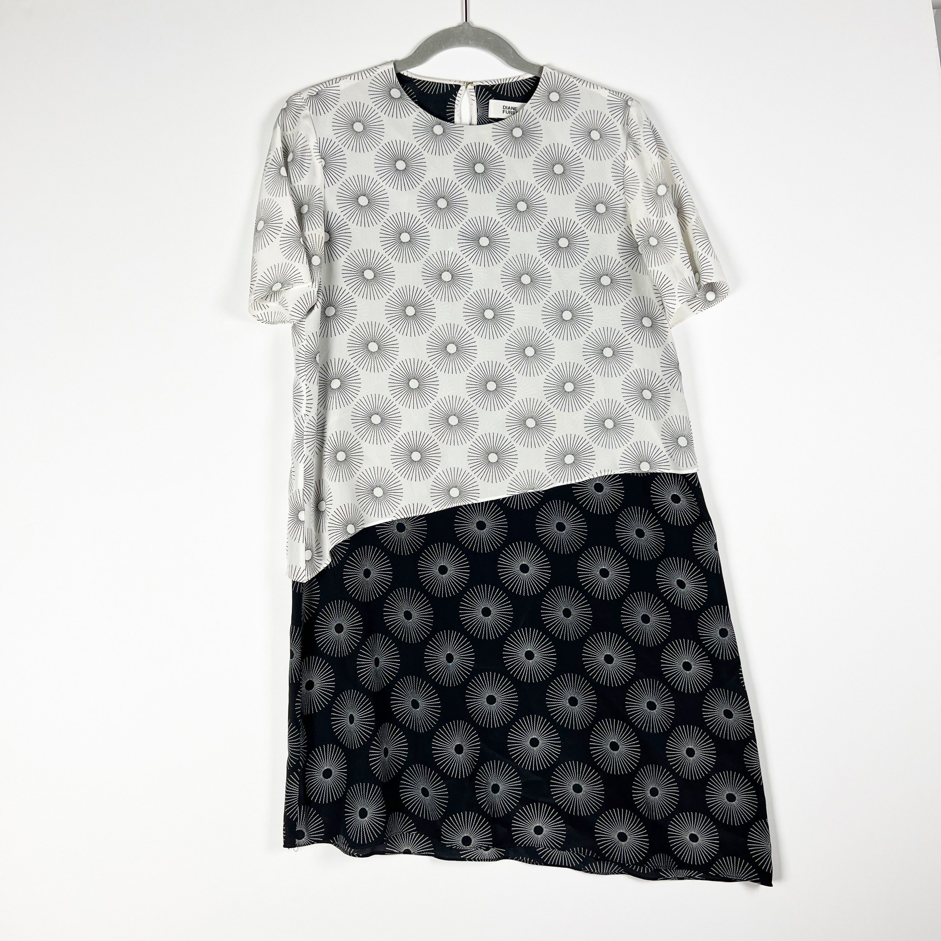 Diane Von Furstenberg Sunburst Print Tiered Silk