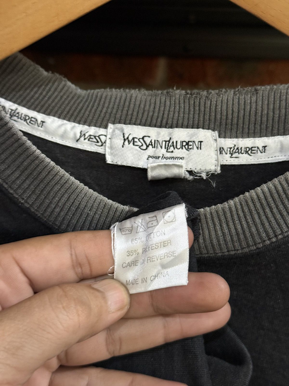 Vintage Thrashed Vintage Yves Saint Laurent YSL Pour Homme Faded Tee Size US L / EU 52-54 / 3 - 9 Thumbnail