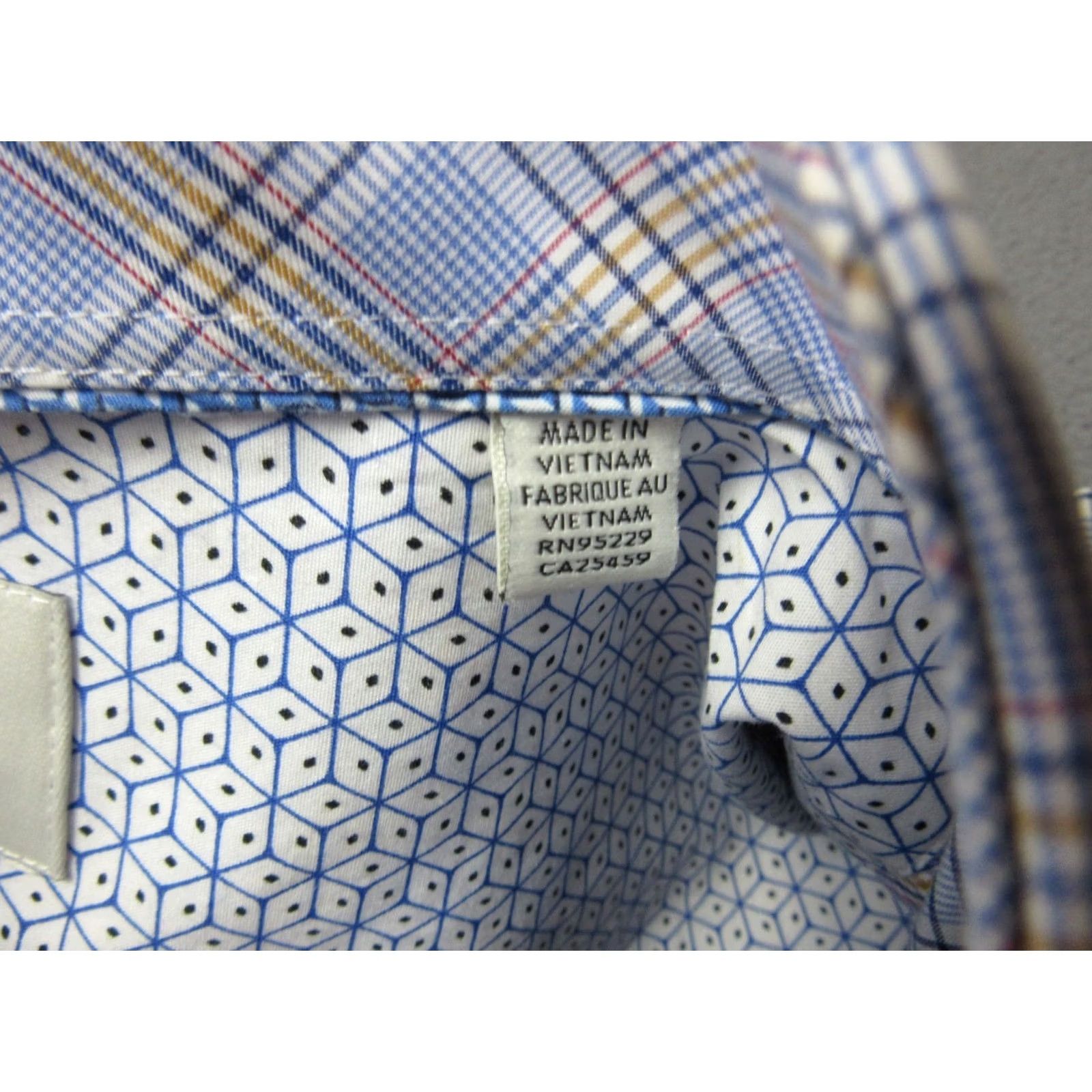 Ted Baker Ted Baker Shirt Mens 16.5 34/35 Blue Tartan Plaid Endurance Geometric Flip Cuff Size US XL / EU 56 / 4 - 6 Thumbnail