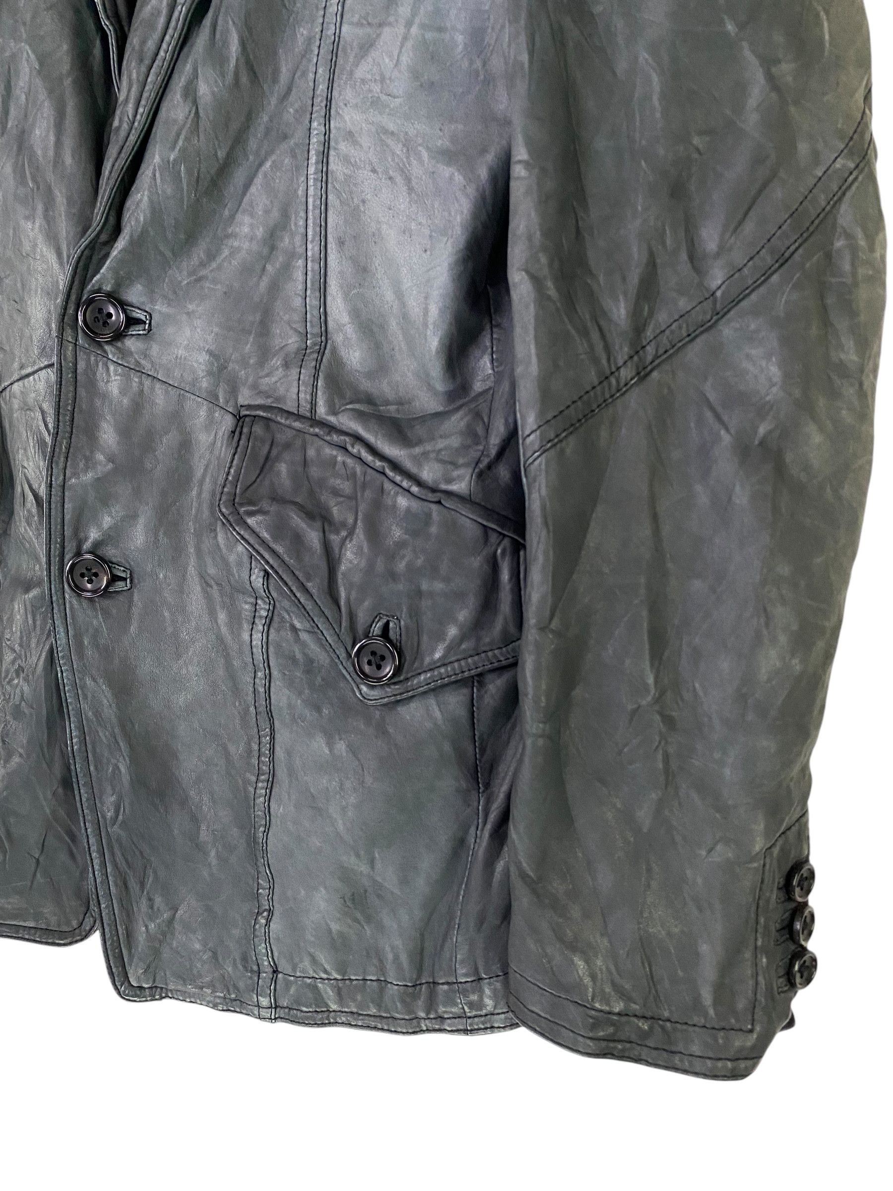 5351 POUR LES HOMMES Japanese designer rocker avantgarde punk leather jacket Size US XS / EU 42 / 0 - 6 Thumbnail