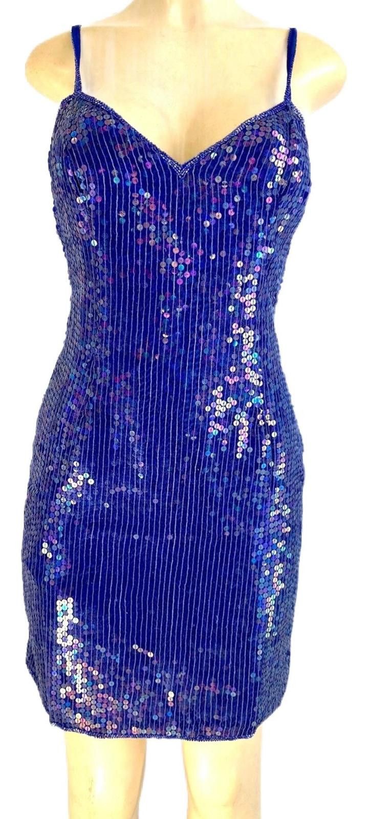 Other Sequin Blue Cocktail Dress size 10 Size L / US 10 / IT 46 - 1 Preview