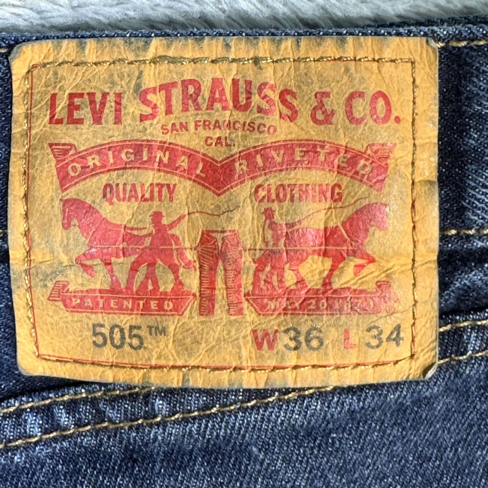 Levi's Levis 505 Jeans Mens 36x34 Blue Straight Leg Denim Regular Fit Classic Size US 36 / EU 52 - 3 Thumbnail