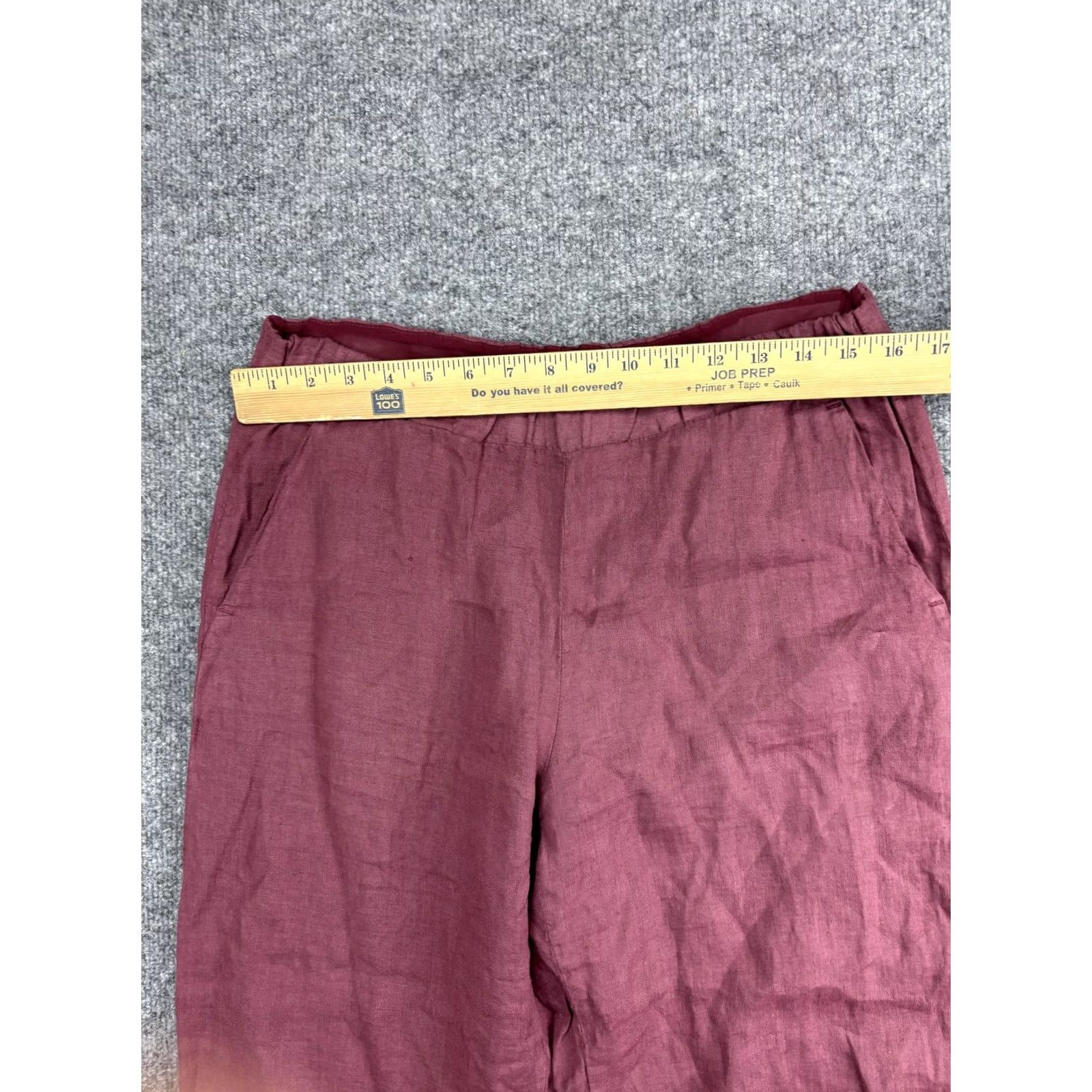 Vintage VINTAGE? No — Transit par-such Purple Linen Crop Pants Womens 2 Elastic Waist Tapered Pockets Cropped Casual Spring Summer Size 26" / US 2 / IT 38 - 3 Thumbnail