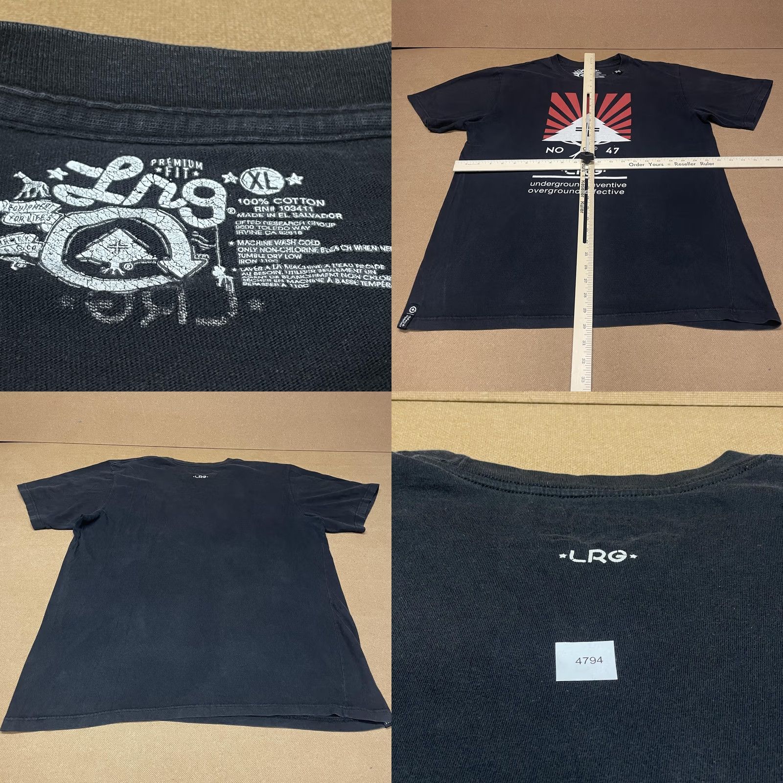 Vintage LRG Shirt Mens XL Black Graphic Tee Underground Overground Effective Crew Neck Short Sleeve Size US XL / EU 56 / 4 - 8 Thumbnail