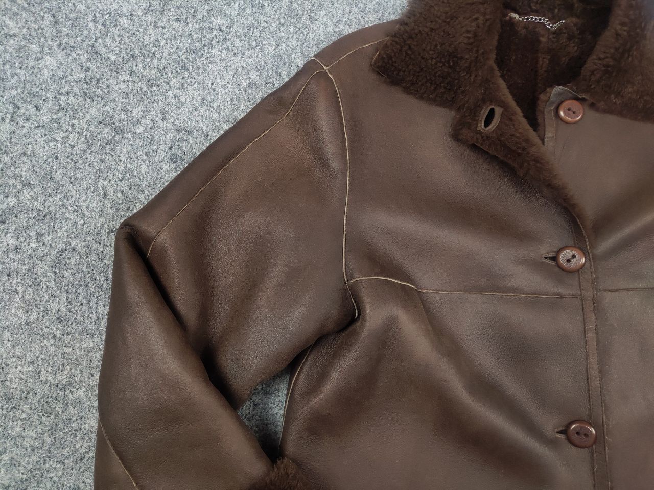 Gallotti Gallotti Bacis Brown Leather Shearling Fur-Lined Coat Jacket Size US M / EU 48-50 / 2 - 6 Thumbnail