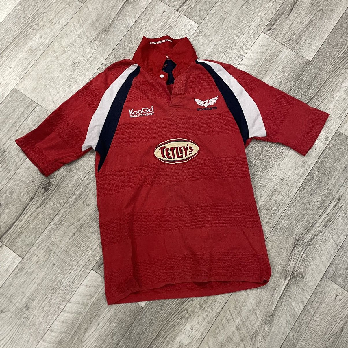 Vintage Kooga RUGBY Llanelli Scarlets Tetleys jersey shirt Size US XL / EU 56 / 4 - 1 Thumbnail