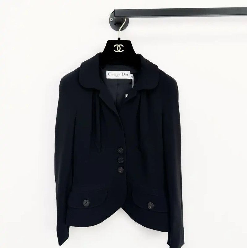 Dior Dior Black Women's Spring Autumn Trench Coat 0089 Size S / US 4 / IT 40 - 1 Thumbnail