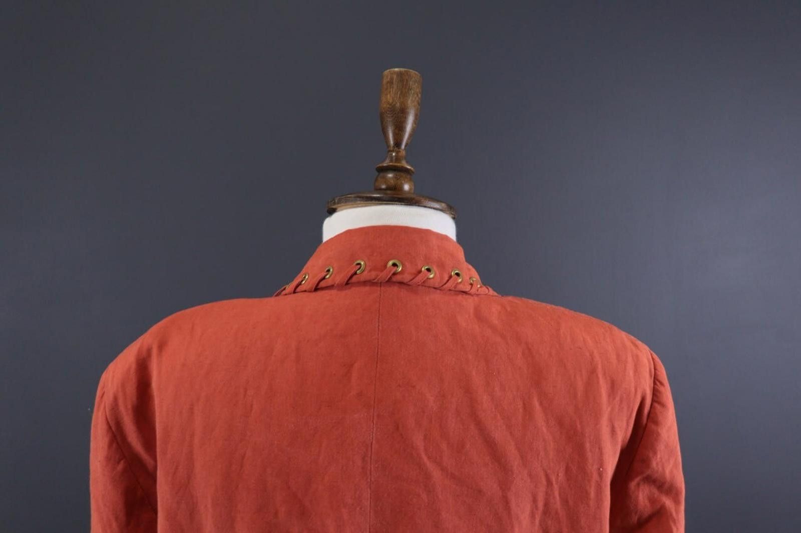 Christian Dior Monsieur Mondi Silk Linen Red Single Breasted Trench Coat Size 44 Size M / US 6-8 / IT 42-44 - 9 Thumbnail