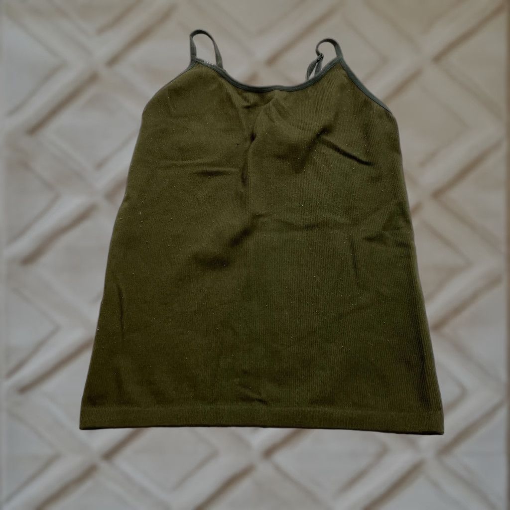 Vintage Bozzolo Tank Top Juniors M Green Sleeveless Nylon Spandex Jersey Knit Shirt Basic Stretch Casual Girls Senior Teens Shirt Size M / US 6-8 / IT 42-44 - 1 Thumbnail