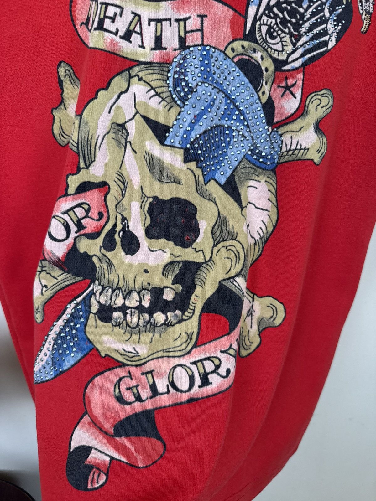 Ed Hardy Vintage Ed Hardy T shirt Women Skull Red Sz S Streetwear Y2K Size S / US 4 / IT 40 - 16 Thumbnail