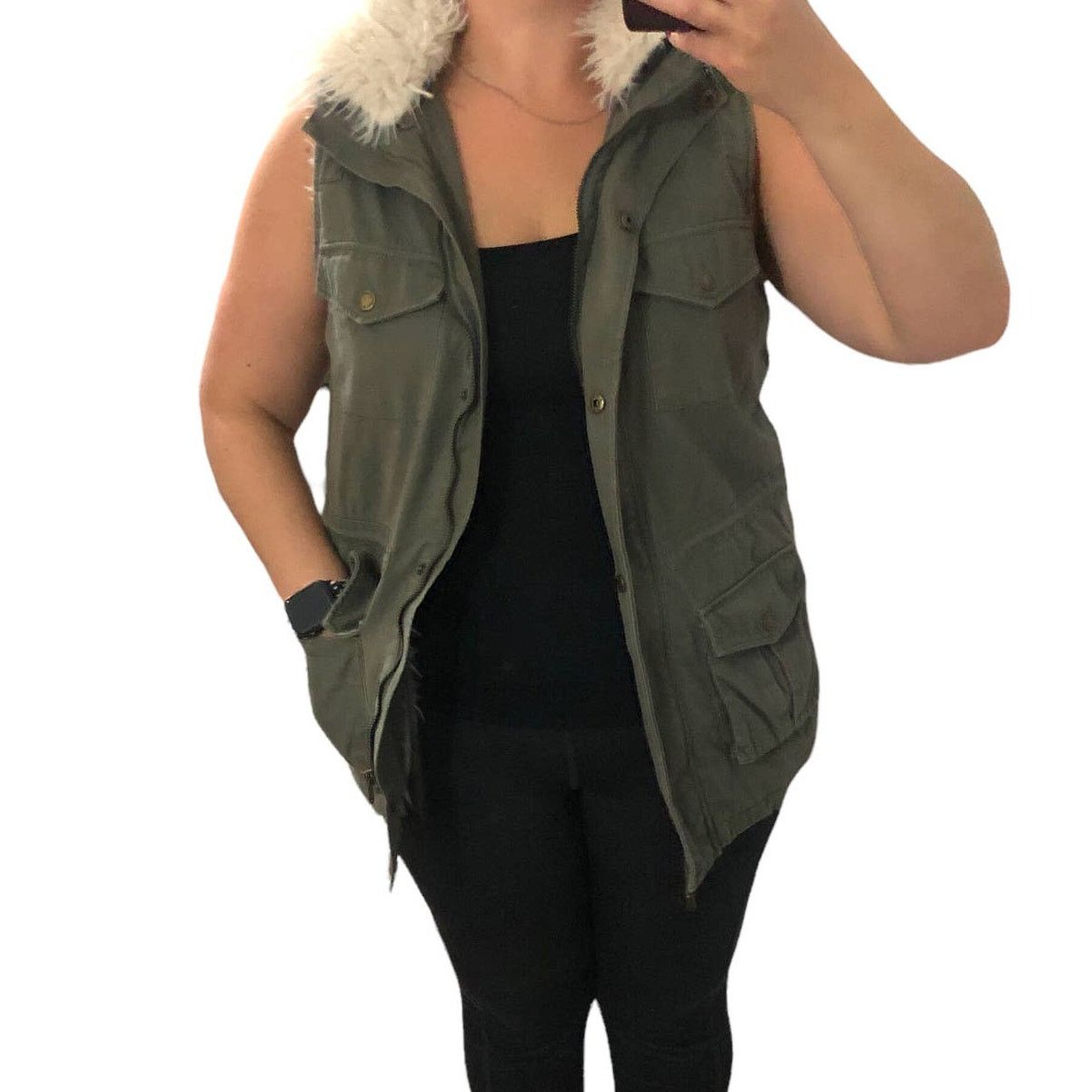 Other Tinsel Odensay Cargo Vest - Stitch Fix Sherpa Lined 4 Pocket Size S / US 4 / IT 40 - 3 Thumbnail