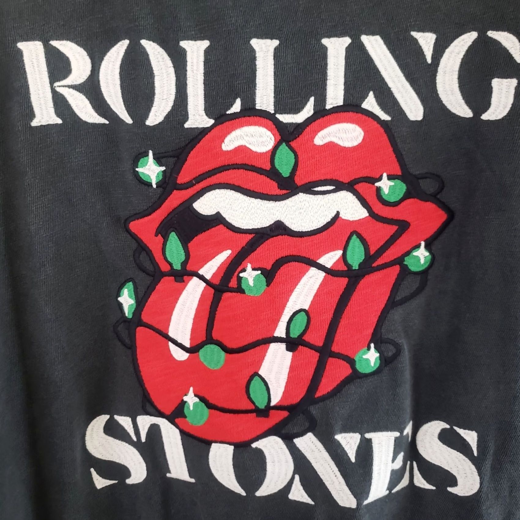 Lucky Brand Lucky Brand Stones Embroidered Graphic T Shirt XL Black Stone Washed Rolling Stones Logo Tee Mens Short Sleeve Vintage Look Size US XL / EU 56 / 4 - 3 Thumbnail