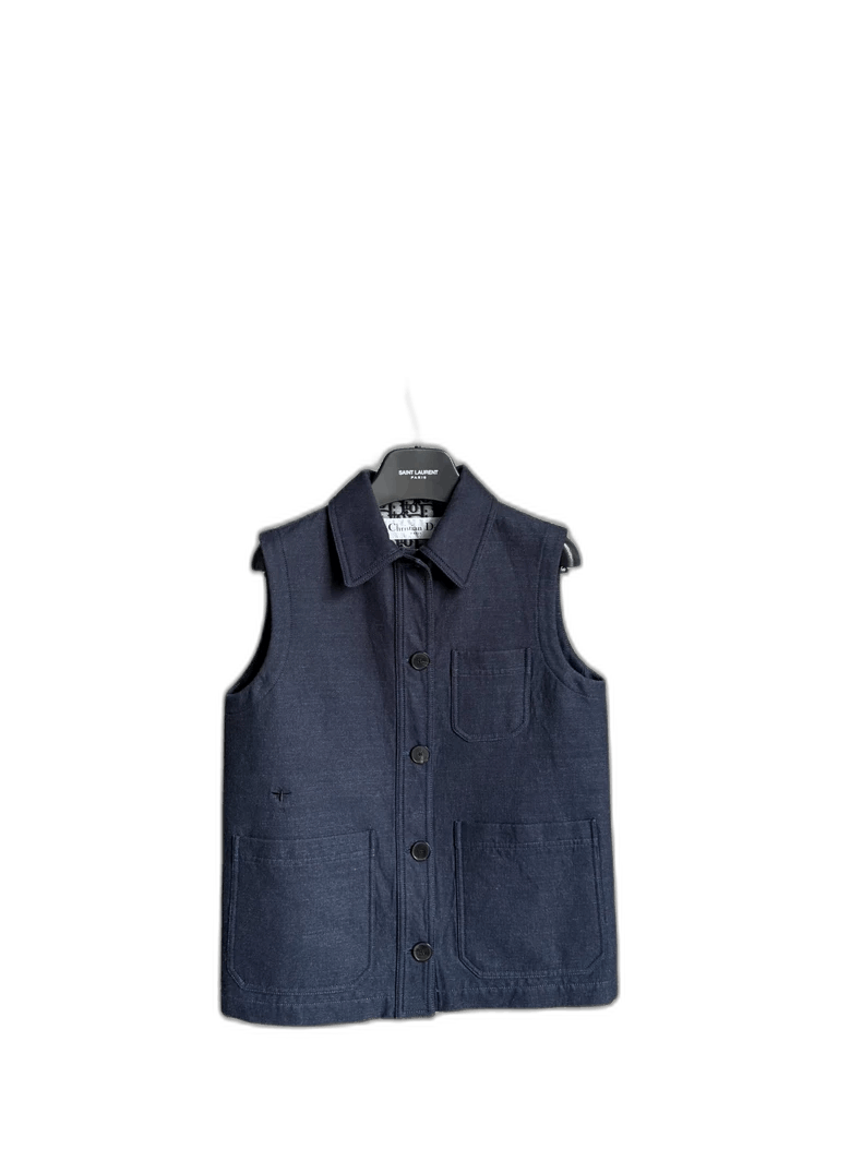 Dior Dior Denim Vest with Logo Print Size XS / US 0-2 / IT 36-38 - 1 Thumbnail
