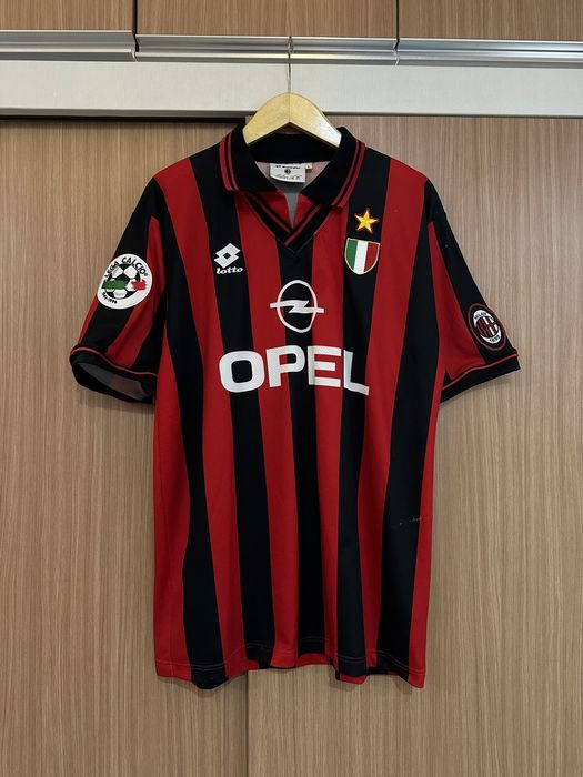 Vintage Vintage Ac Milan Home Jersey Original 1996 Weah 9 | Grailed