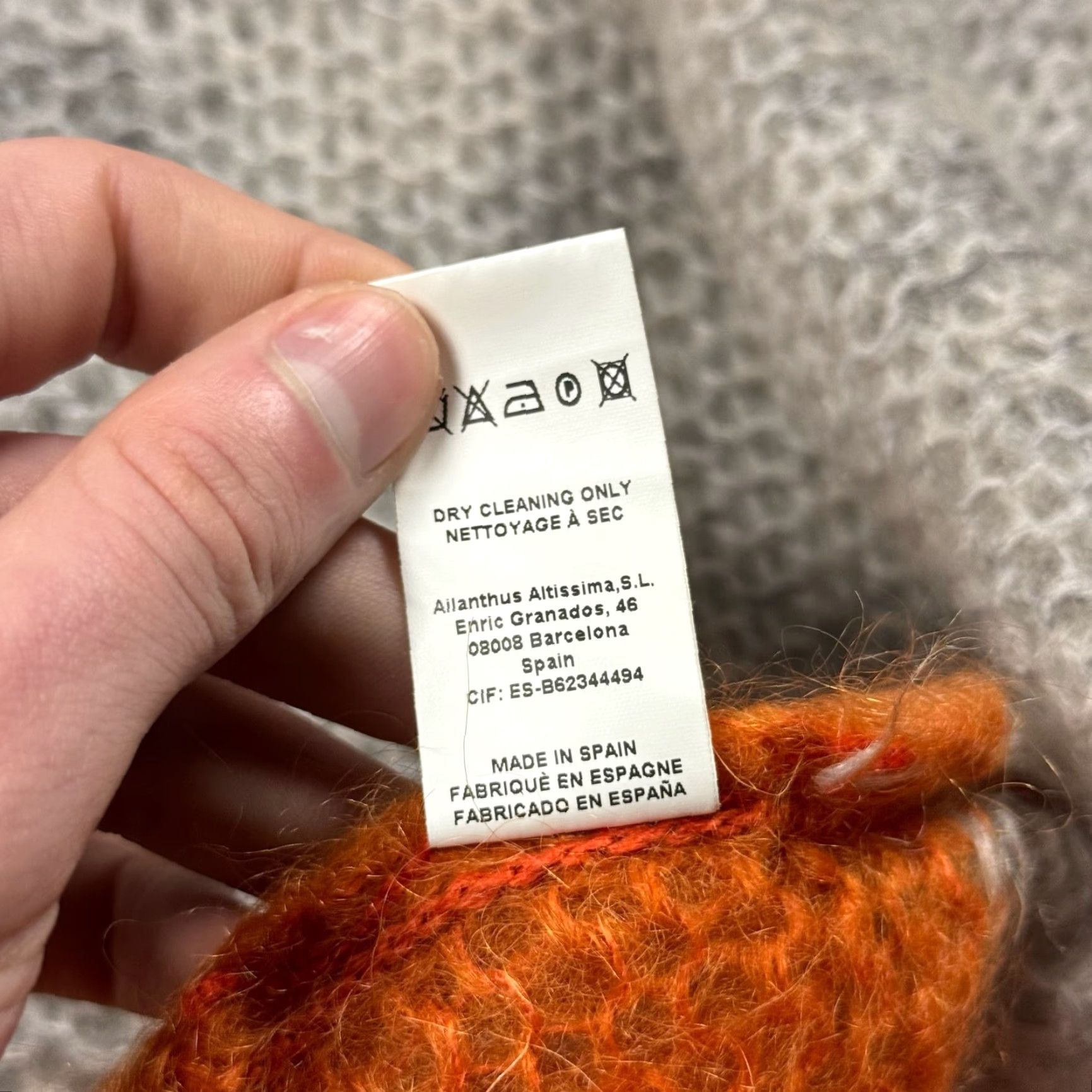 Vintage VINTAGE AILANTO Designer Spain Open Front Fuzzy Mohair Cardigan Women Size M Orange Geometric Knit Fall Winter Spring Size M / US 6-8 / IT 42-44 - 7 Thumbnail