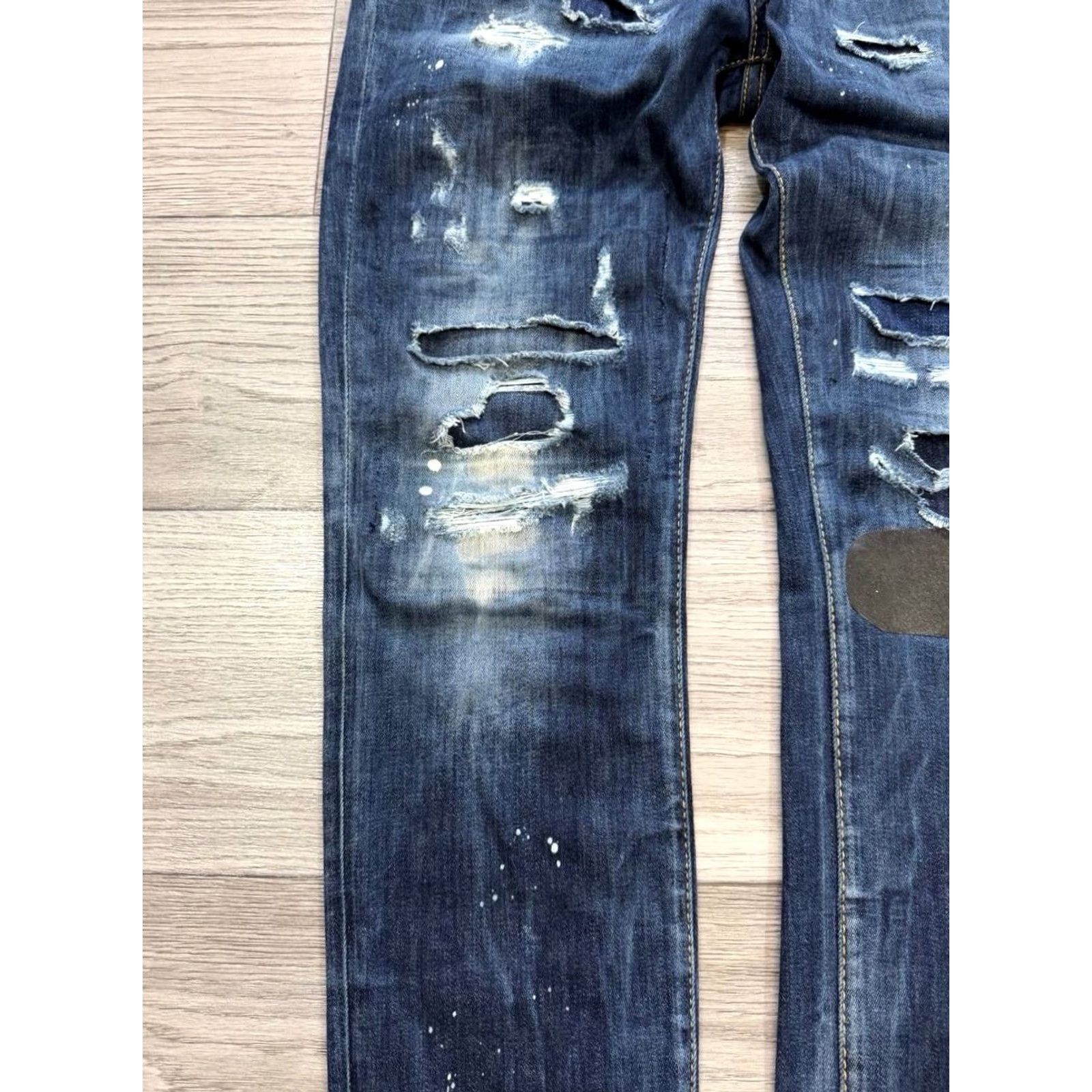 Dsquared2 Dsquared2 Jeans Distressed Paint Splatter Slim Fit Size 38 Womens Blue Skinny Jeans Size 26" / US 2 / IT 38 - 7 Thumbnail
