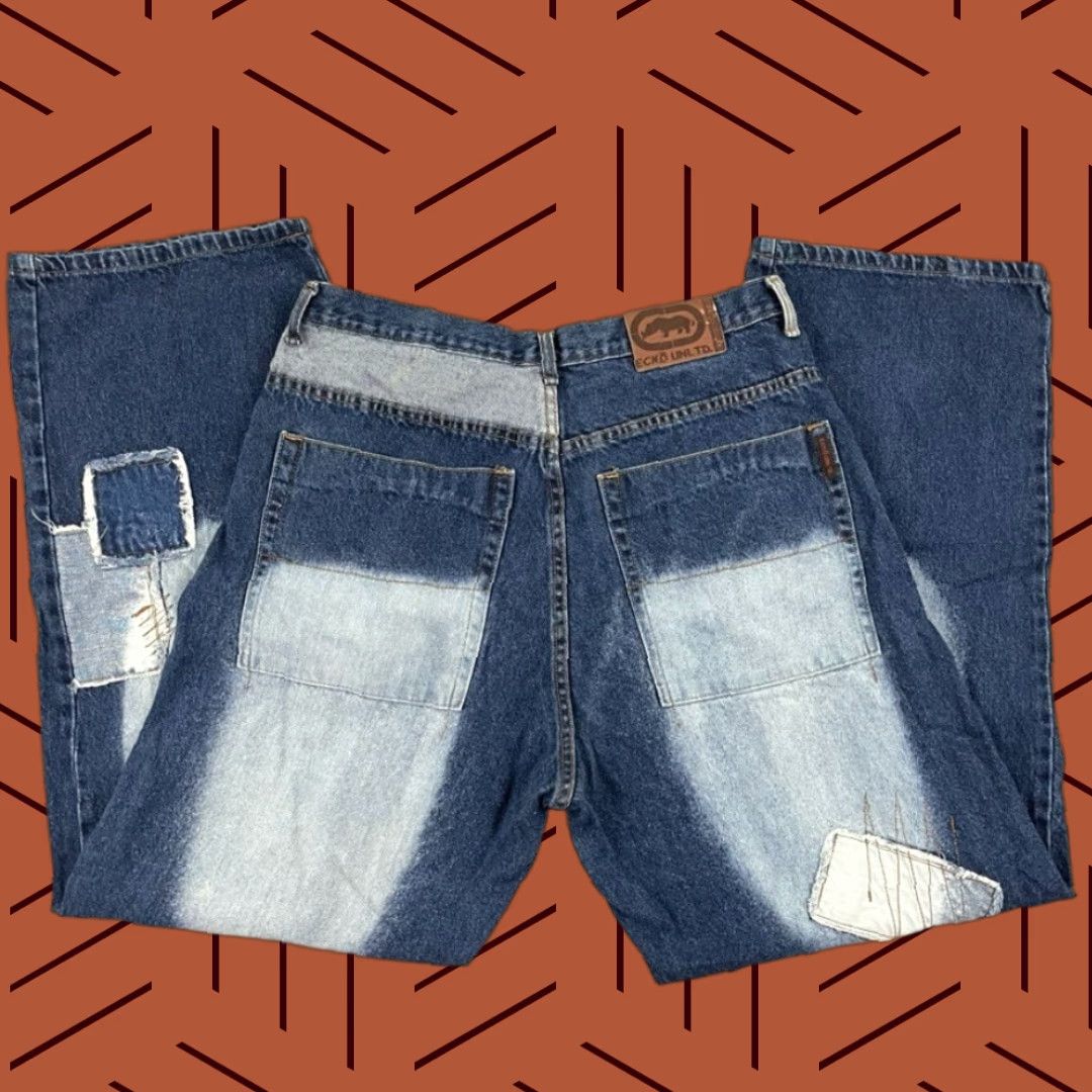 ECKO UNLTD Jeans Men 36 x 34 Blue Denim Wide-Leg Baggy 11