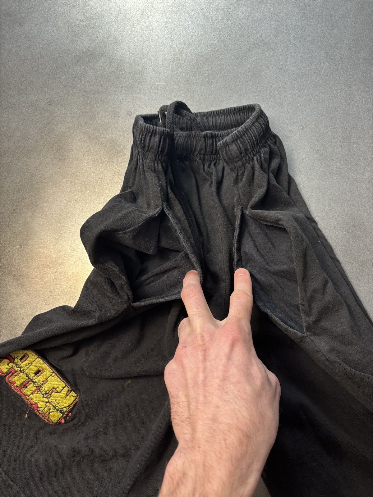 Actual Pain × Vintage 1990s Pain Shorts Vintage Drawstring Cotton Black Summer Med Size US 30 / EU 46 - 8 Thumbnail