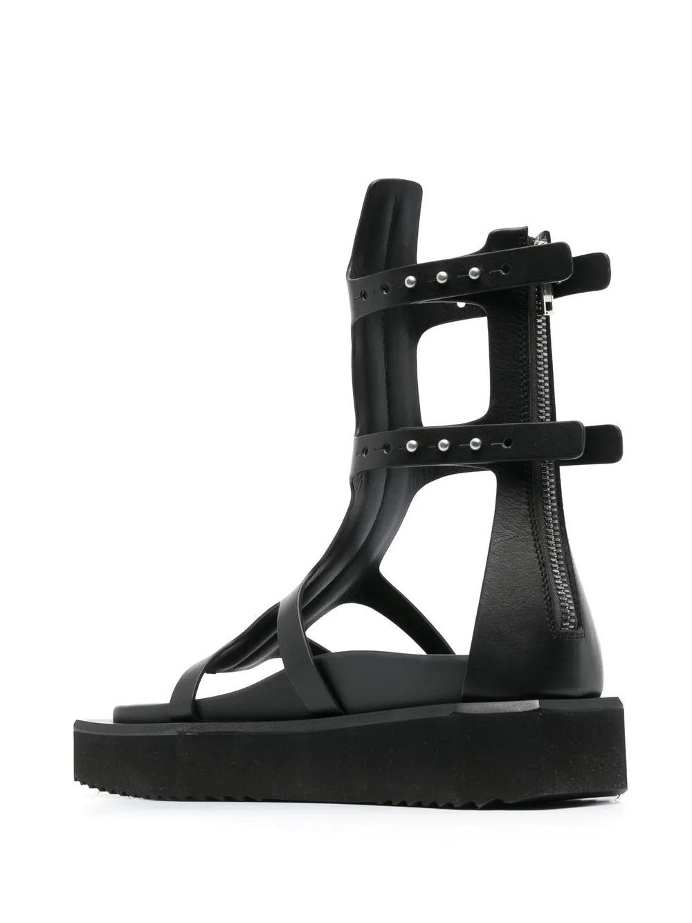 Rick Owens o1y0126 Leather Gladiator Sandals in Black Size US 7 / IT 37 - 3 Thumbnail
