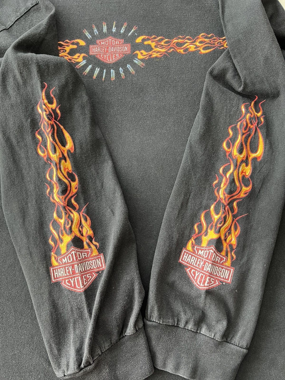Harley Davidson Vintage 2001 Harley Davidson Fire Flame Eagle Long Sleeve Size US XXL / EU 58 / 5 - 14 Thumbnail
