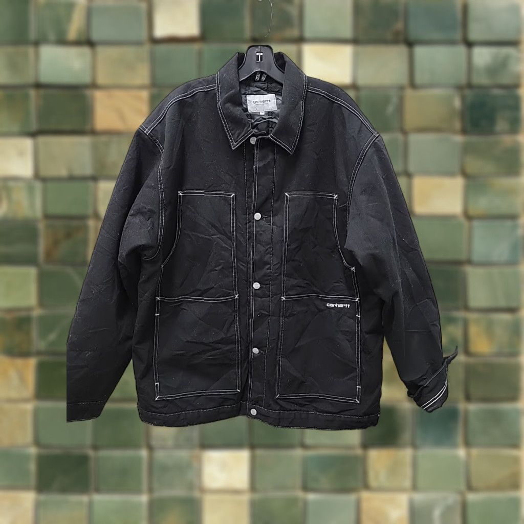 Carhartt Carhartt WORK IN PROGRESS DOUBLE FRONT JACKET Mens 2XL Black Cotton Jacket / Coat Mens Black 2XL Size US XXL / EU 58 / 5 - 1 Thumbnail