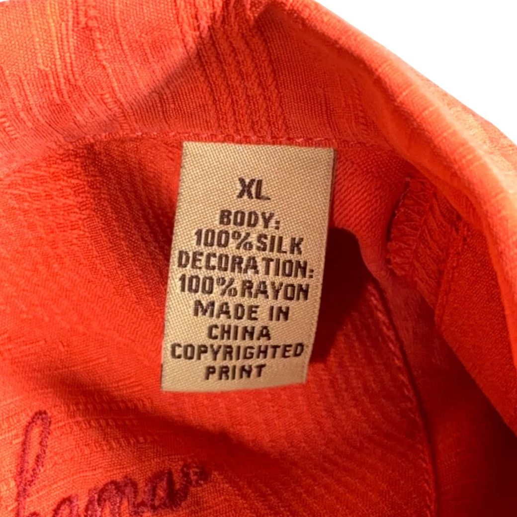 Tommy Bahama VINTAGE Tommy Bahama Shirt Adult EXTRA LARGE Orange Camp Silk Calypso Heat Y2K Size US XL / EU 56 / 4 - 7 Thumbnail