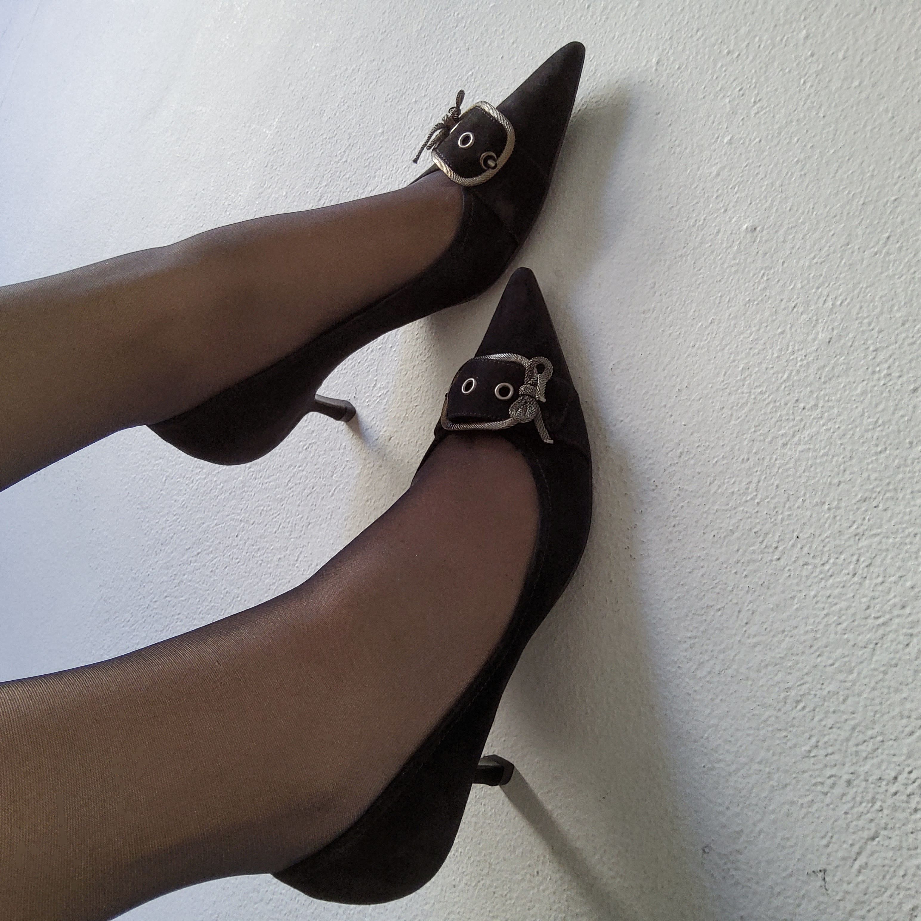 Miu Miu Miu Miu vintage y2k suede leather buckle pointy kitten heels Size US 10 / IT 40 - 12 Thumbnail