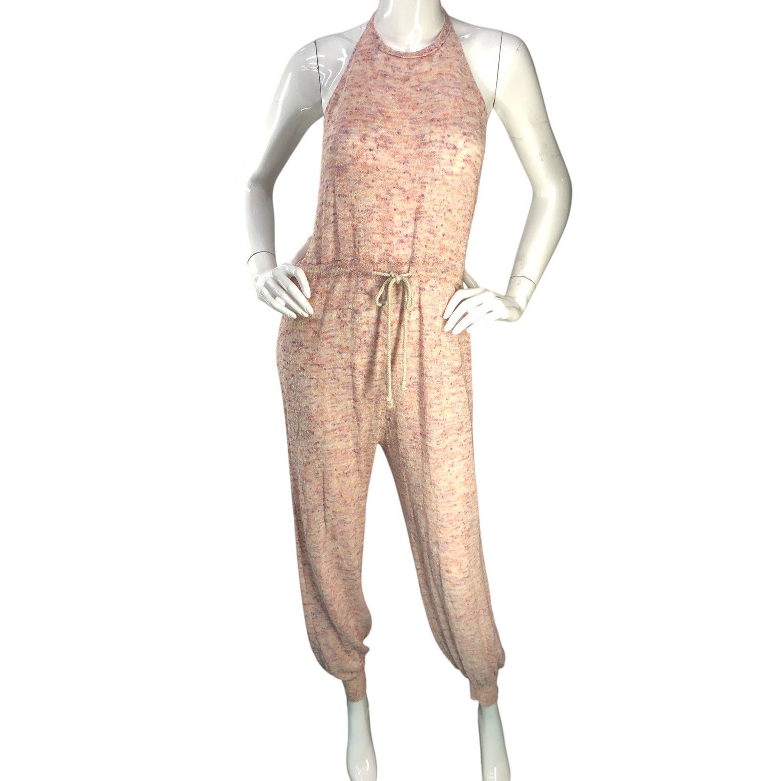 Free People Free People Size S Jumpsuit Jogger Backless Halter Flecked Size 34" / US 12 / IT 48 - 10 Thumbnail