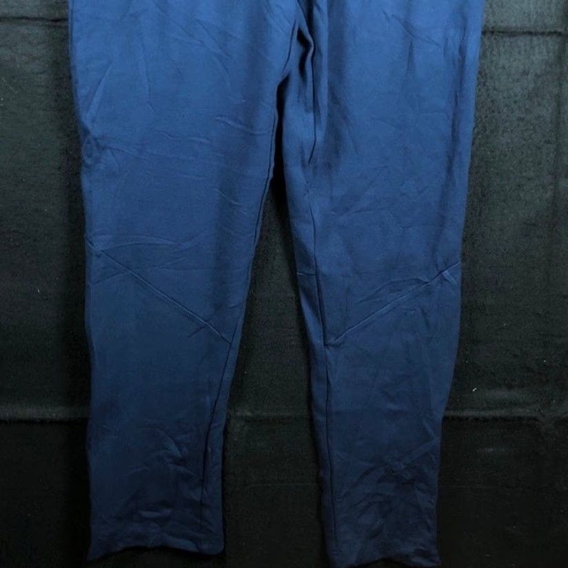 Adidas Adidas Mens Pants Navy Blue Pull On Ankle Zip Joggers Stretch Medium Size US 31 - 3 Thumbnail