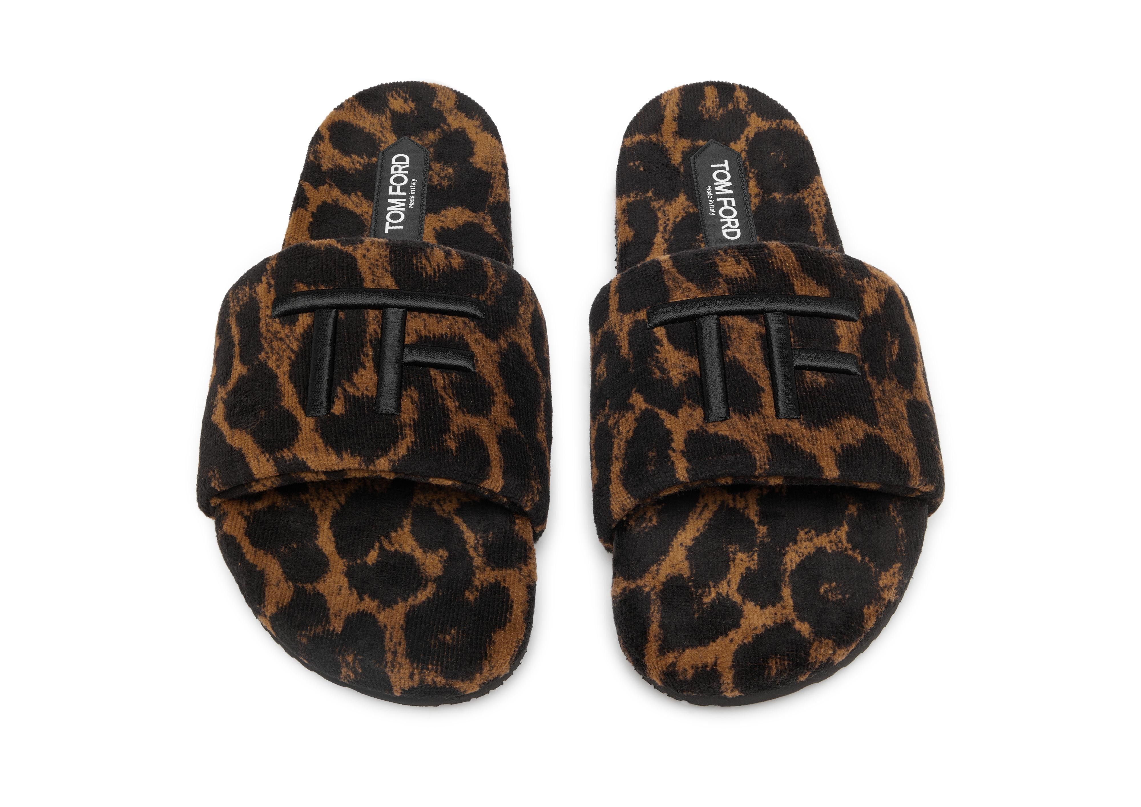 Tom Ford o1w1db10124 Leopard Print Slides in Black Brown Size US 11 / EU 44 - 5 Thumbnail