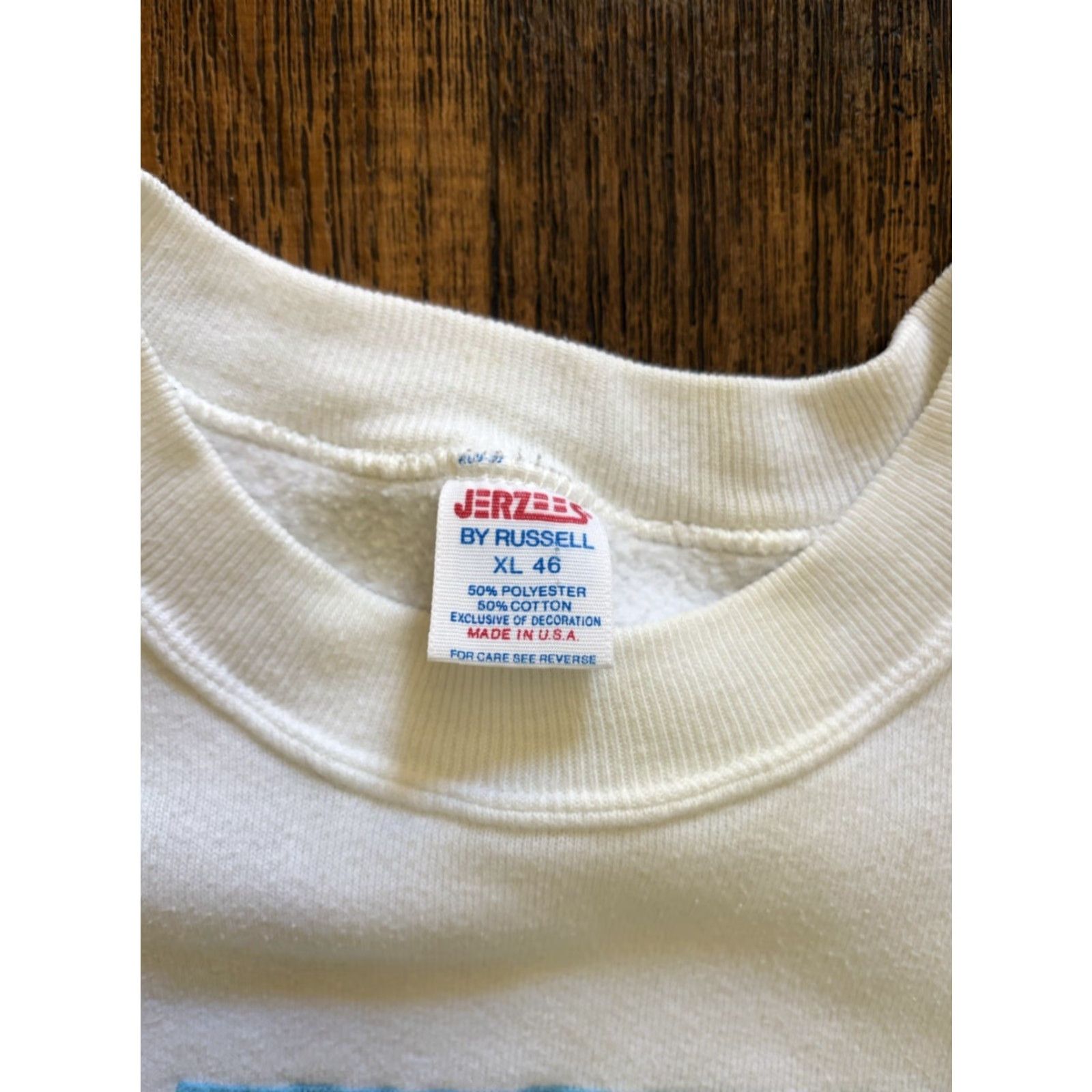 Jerzees VINTAGE Jerzees Sweatshirt White Lake Tahoe Team XL 90s Ski Snow Logo Mens Sweatshirt Size US XL / EU 56 / 4 - 4 Thumbnail