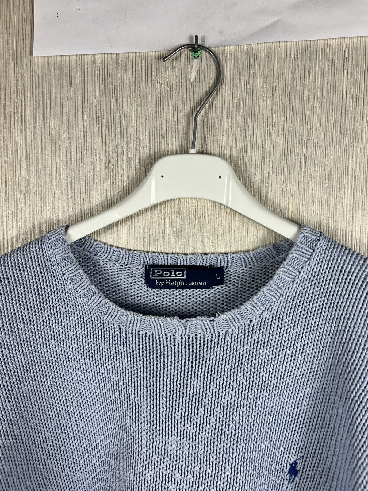 Polo Ralph Lauren Vintage Polo by Ralph Lauren baby blue linen knitted sweater Size US L / EU 52-54 / 3 - 8 Thumbnail