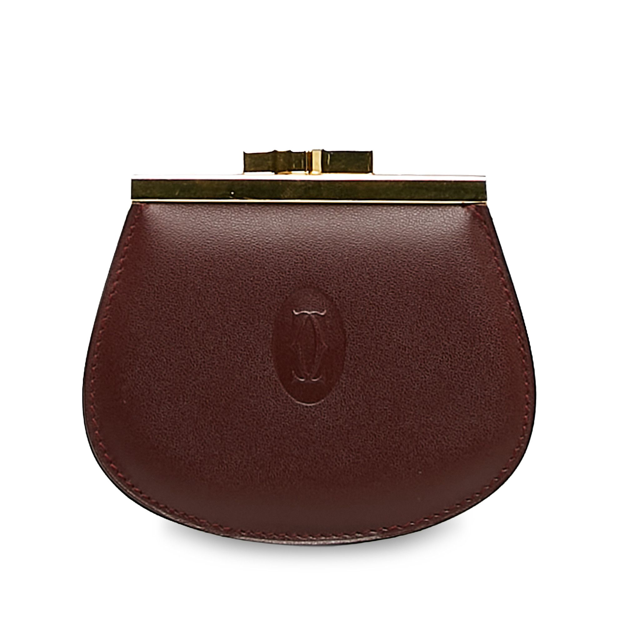 image of Cartier Must De Cartier Leather Coin Pouch in Red, Women's