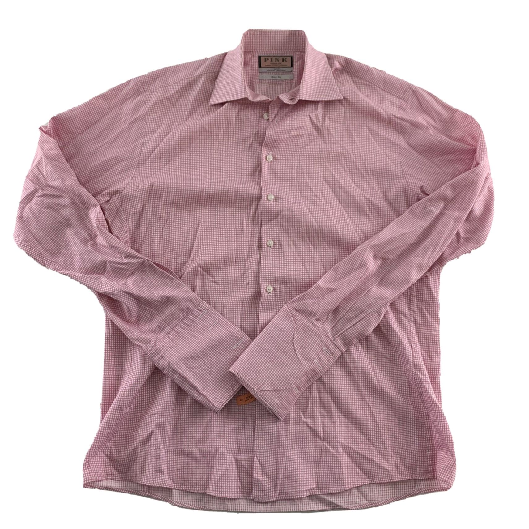 Pinko Thomas Pink Dress Shirt Slim Fit Long Sleeve Pink 16 Mens French Cuff Size US L / EU 52-54 / 3 - 2 Thumbnail