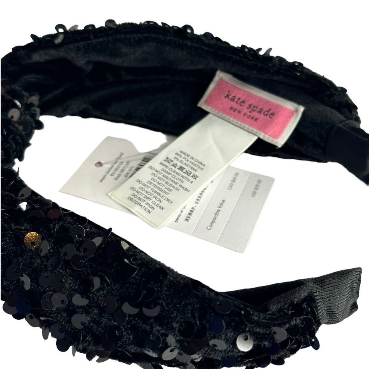 Kate Spade Kate Spade Black Sequin Sinched Headband Size ONE SIZE - 3 Thumbnail