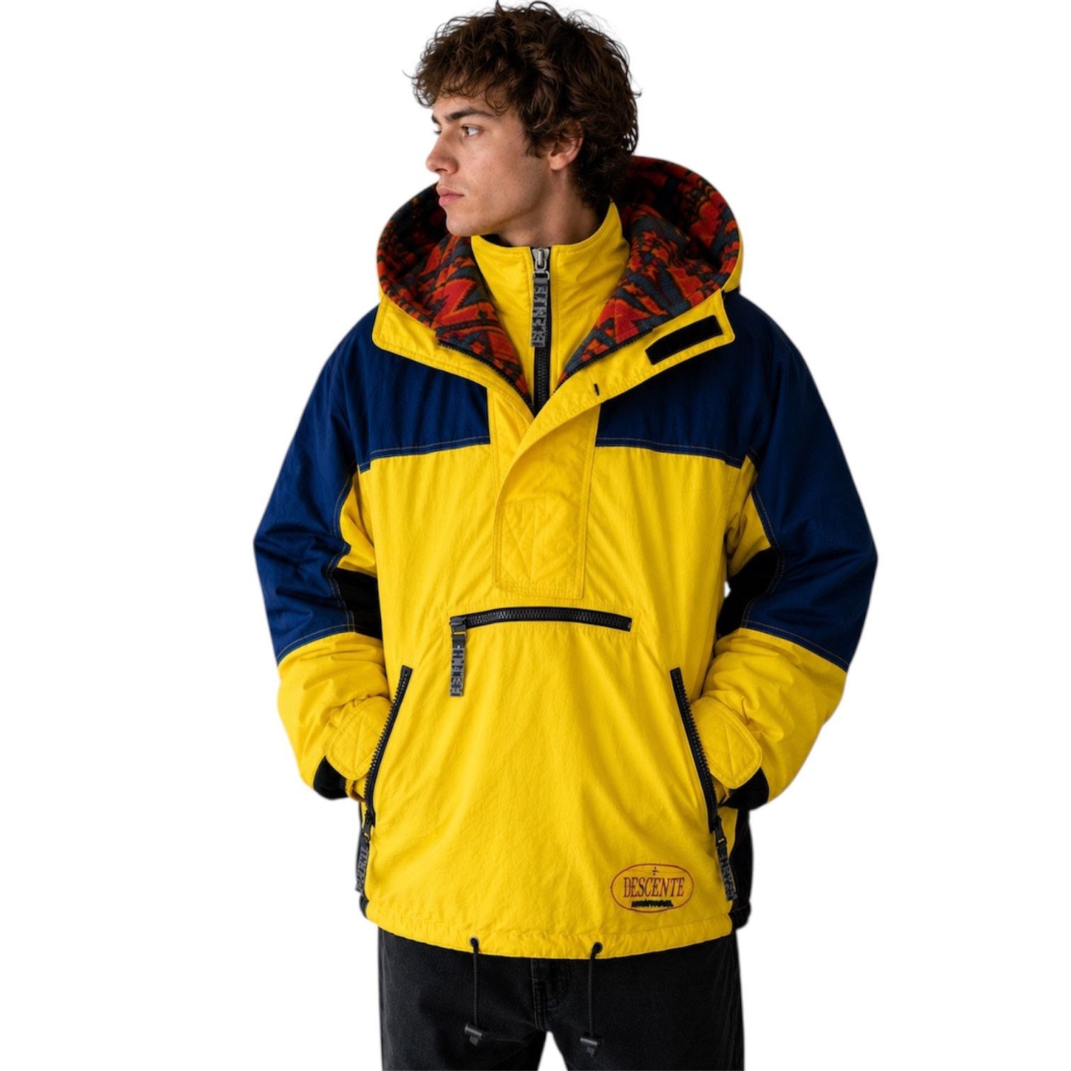 Descente Descente 90s Rare VNTG HalfZip Yellow Parka Aztec Ski Jacket Size US M / EU 48-50 / 2 - 1 Thumbnail