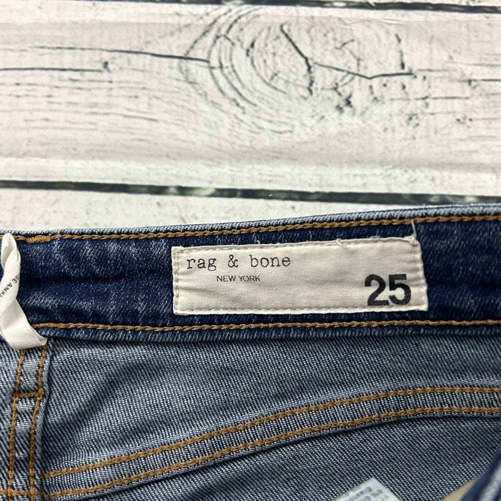 Rag & Bone rag & bone jeans Skinny Blue 25 Womens Denim Rag & Bone Cate Mid Rise Ankle Raw Hew Skinny Denim Blue Jeans Women's 25 Size 42" / US 20 - 4 Thumbnail