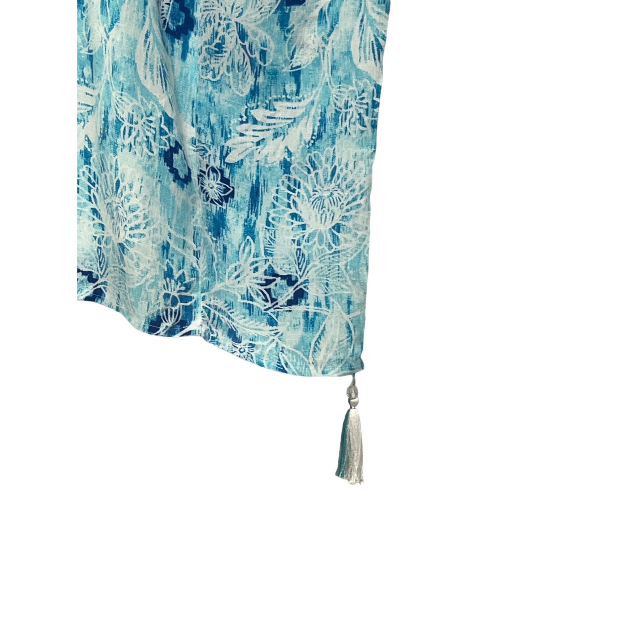 JM Collection JM Collection Plus Size Printed Gauze Poncho Top, Seafoam Bl Size ONE SIZE - 9 Thumbnail