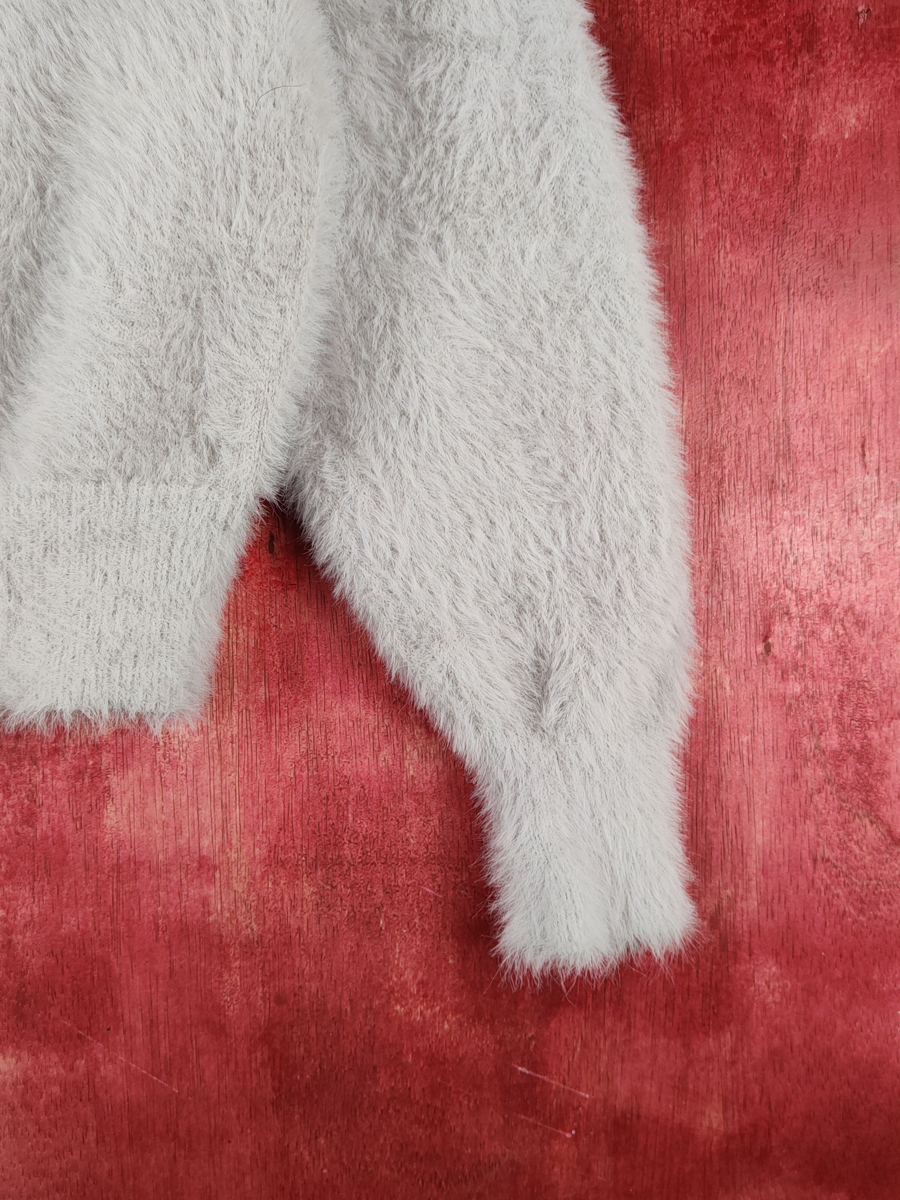 Japanese Brand Vis Light Gray Shag Shaggy Fur Mohair Crop Tops #S1685 Size M / US 6-8 / IT 42-44 - 6 Thumbnail