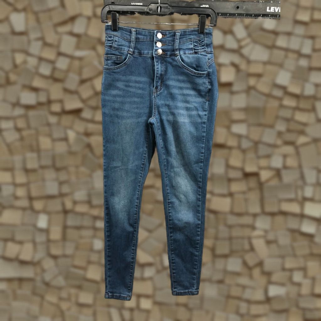 Shein Shein Jeans Women Size 4 High Rise Skinny 27in Blue Denim 5-Pocket Regular Stretch Medium Wash Size 27" / US 4 / IT 40 - 1 Thumbnail