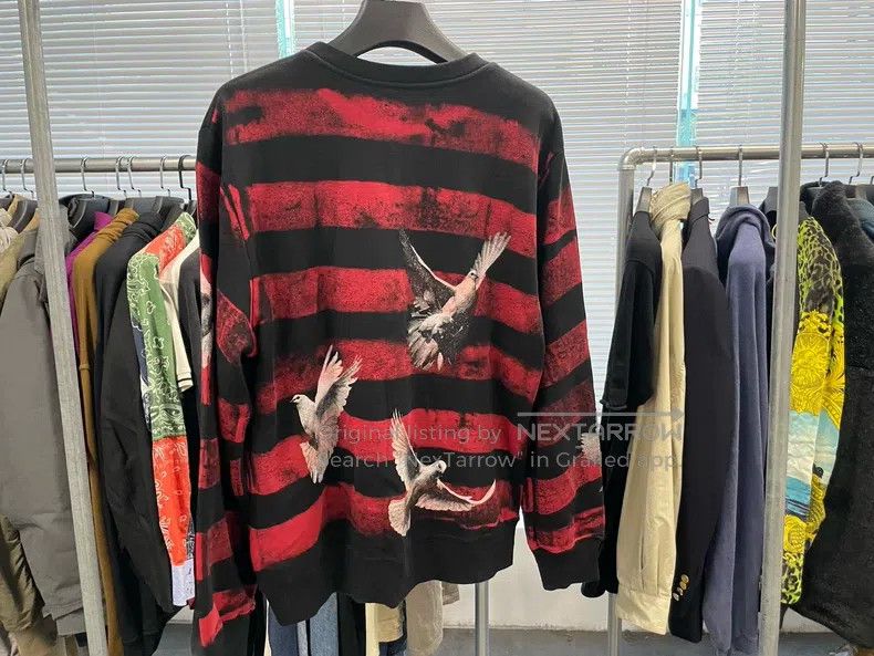 Amiri Amiri Size M Red and black striped dove sweater Size US M / EU 48-50 / 2 - 2 Thumbnail