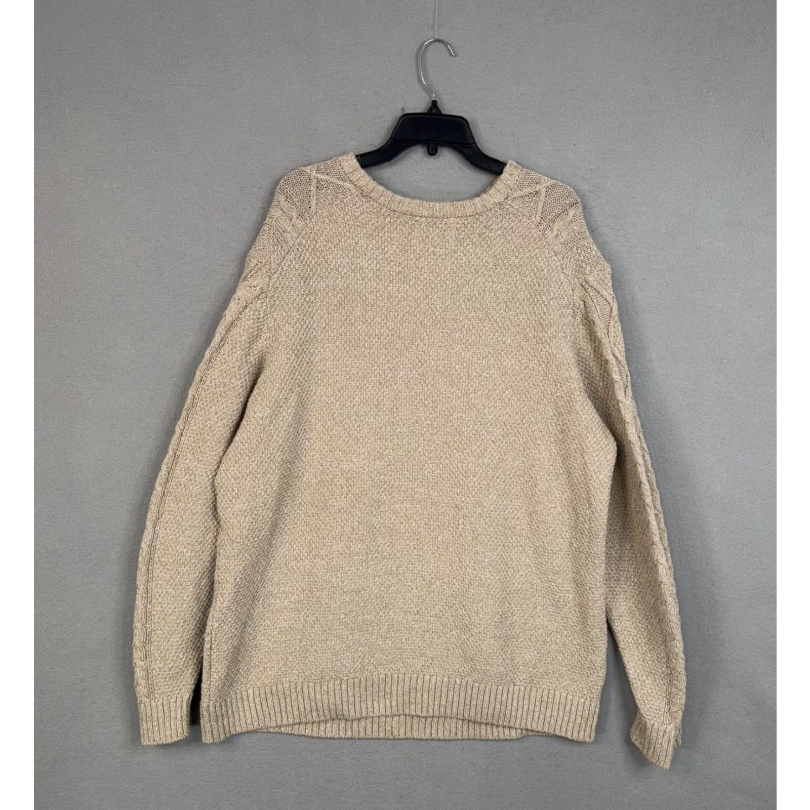 Old Navy Old Navy Mens 2XL Beige Cable Knit Crewneck Pullover Sweater Size US XXL / EU 58 / 5 - 6 Thumbnail