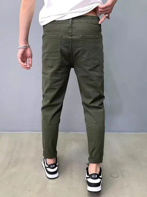 Japanese Brand Hayase x Kamon Army Green Simple Casual Slim Fit Jeans Size US 32 / EU 48 - 4 Thumbnail